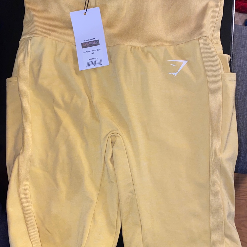 gymshark yellow sol lift shorts